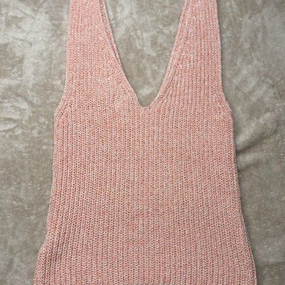 Juicy Couture Cropped Pink Cami Sweater V Neck Size Small - Picture 4 of 9